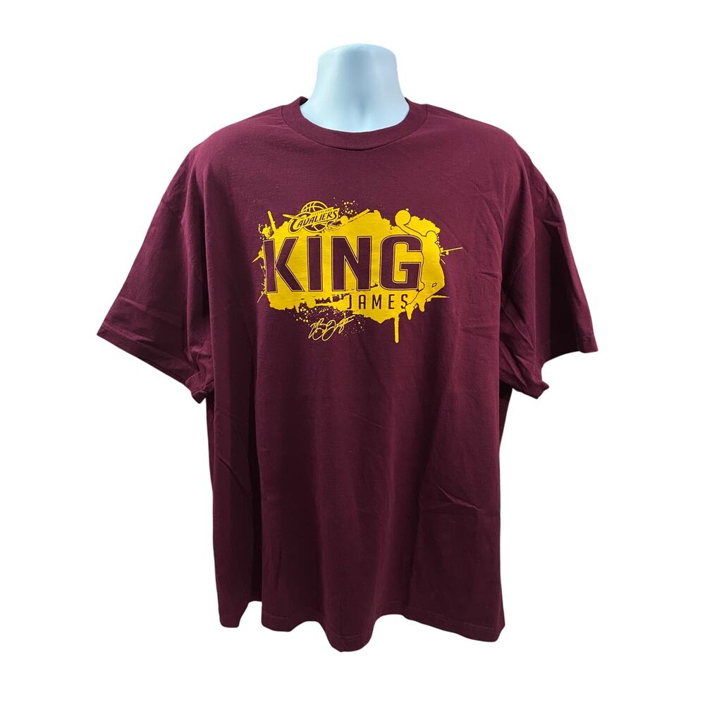 NBA Cleveland Cavaliers King Lebron James Mens T-Shirt Red Size 2XL Short Sleeve